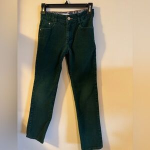 Mini Boden green corduroy straight leg pants kids 10 Y great condition